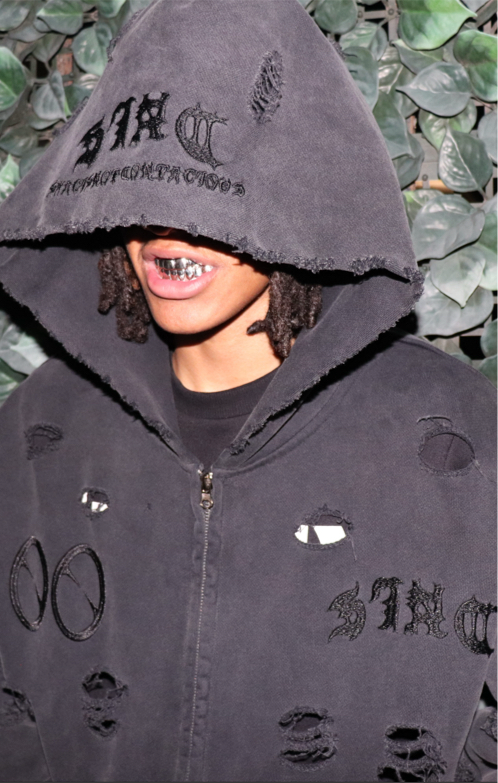 ”Destroyed” Zip Up