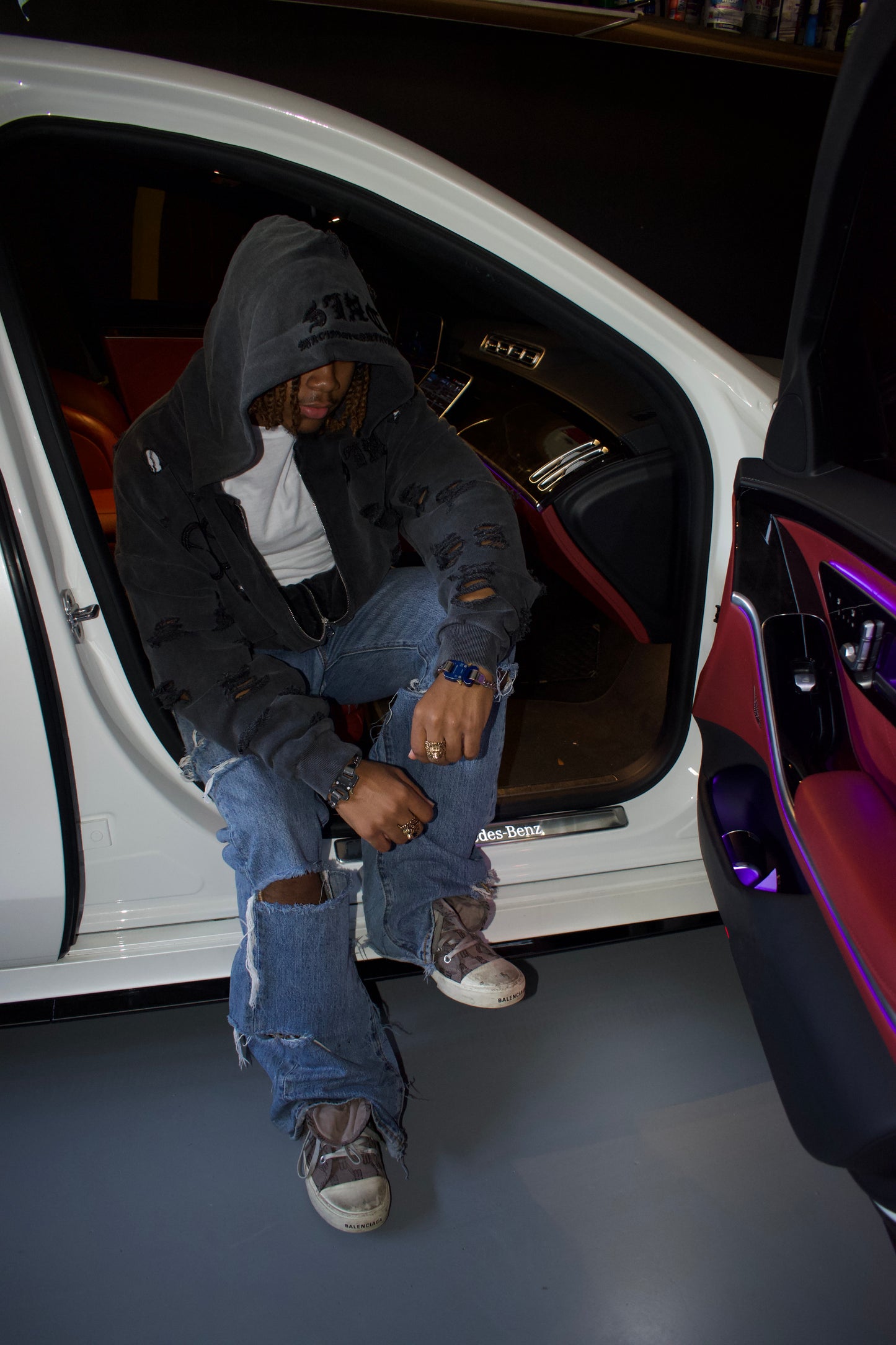 ”Destroyed” Zip Up