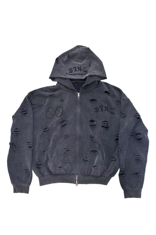 ”Destroyed” Zip Up